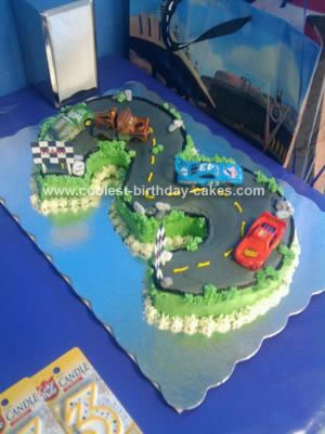 Disney Cars Birthday Cake on Homemade Cars Race Car Cake