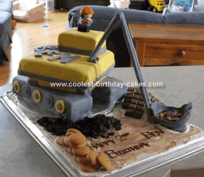 Cars Birthday Cake on Two Year Old S Excavator Cake