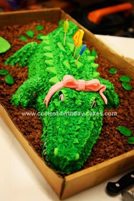 Alligator Birthday Cakes, homemade cake