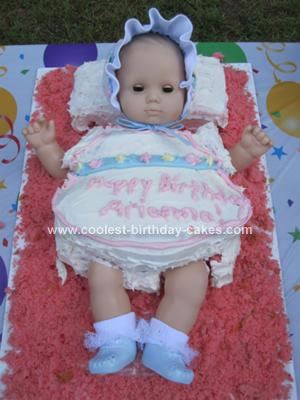  Birthday Party Ideas  Girls on Homemade American Girl Bitty Baby 1st Birthday Cake