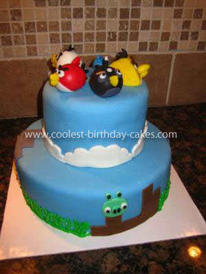 Sports Birthday Cakes on Homemade Angry Birds Cake