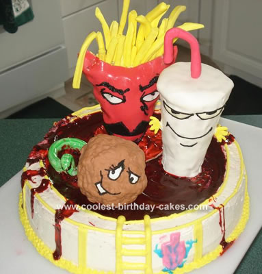 Amazing Birthday Cakes on Coolest Aqua Teen Hunger Force Cake 1