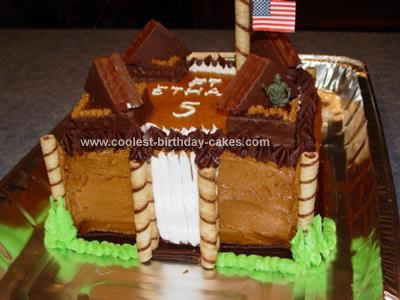 Army Birthday Cakes on Homemade Army Fort Cake