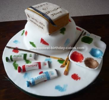 Fondant Birthday Cakes on Coolest Artist Birthday Cake 6