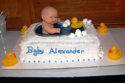 Homemade Baby Shower Cakes on Homemade Baby Shower Bathtub Cake