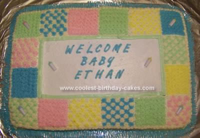 Baby Birthday Cake on Coolest Baby Shower Quilt Cake 33