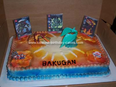 Homemade Birthday Cake on Homemade Bakugan Cake