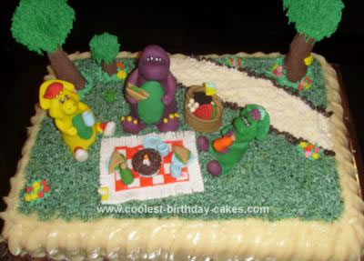 Barney Birthday Cake on Homemade Barney And Friends Cake