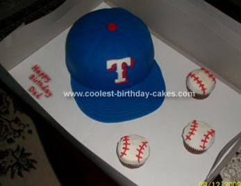 Baseball Birthday Cakes on Texas Ranger Baseball Hat Birthday Cake