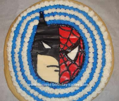 Batman Birthday Cake on Coolest Batman Spiderman Cookie Cake Idea 7