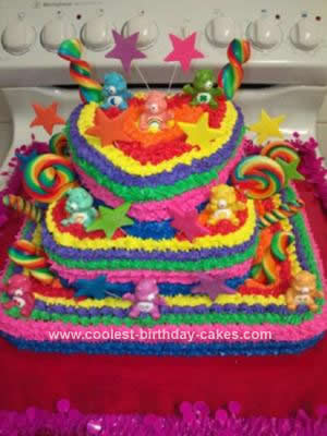 Gabba Gabba Birthday Cake on Care Bears Rainbow Cake