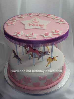 Horse Birthday Cakes on Coolest Carousel 1st Birthday Cake 45
