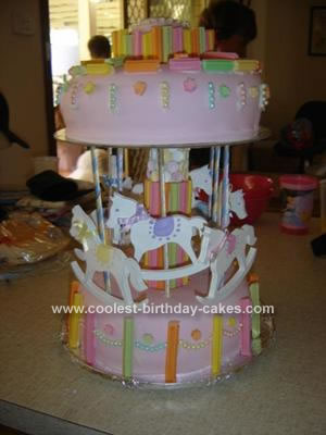 Homemade Birthday Cakes on Homemade Carousel Birthday Cake