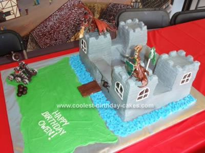 Castle Birthday Cake on Homemade Knights And Dragons Castle Birthday Cake