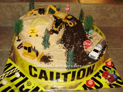 Baseball Birthday Cake on Homemade Construction Zone Birthday Cake