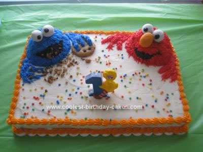 Elmo  Birthday Party Supplies on Coolest Cookie Monster And Elmo Cake 34