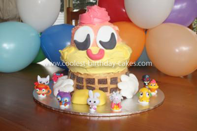  Cream Birthday Cake on Homemade Coolio Moshi Monsters Cake