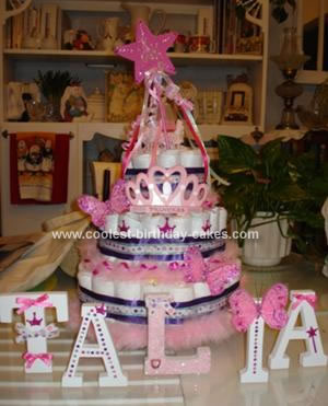 Birthday Cake Decorations on Coolest Diaper Cake 52