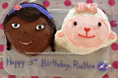 Easy Birthday Cake Ideas on Homemade Doc Mcstuffins And Lambie Birthday Cake