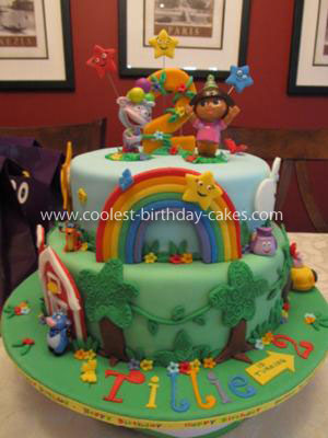 Rainbow Birthday Cake on Coolest Dora 2nd Birthday Cake 44