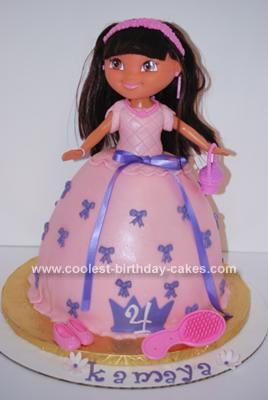 Princess Birthday Cakes on Homemade Dora Face Cake