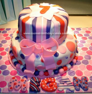 Girl Birthday Cake on Coolest Dots And Stripes Birthday Cake 10