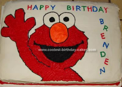 Elmo Birthday Cake on Homemade Elmo Birthday Cake