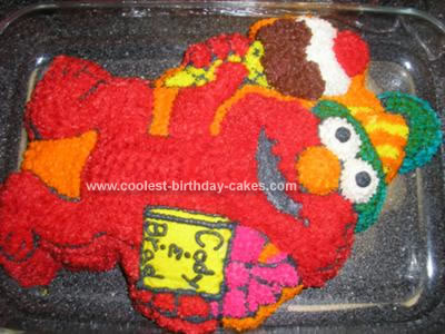 I made this Elmo Birthday Cake for my brothers'(they are twins) birthday as 