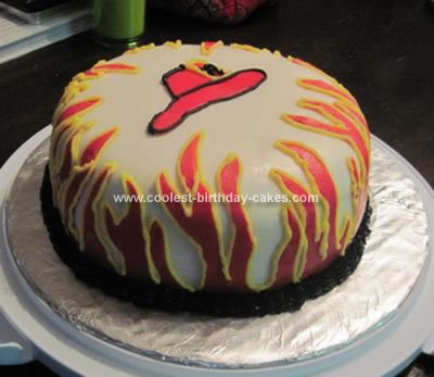 cake-boss-fireman-helmet.JPG Jay King/TLCBuddy steams the Firehouse Cake to