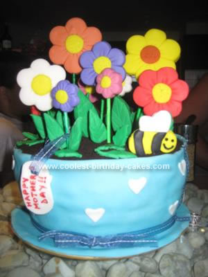 cakes with flowers on them. I baked two cakes, put them on