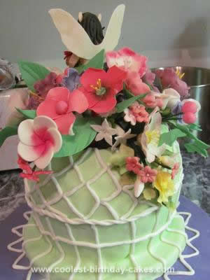 Birthday Flower Cake on Homemade Flower Pot Fairy Cake