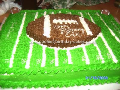 This football field cake was a fun cake. I made it last year for my son's 