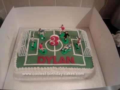 Homemade Football Pitch Birthday Cake. I had lots of practice trying to make 