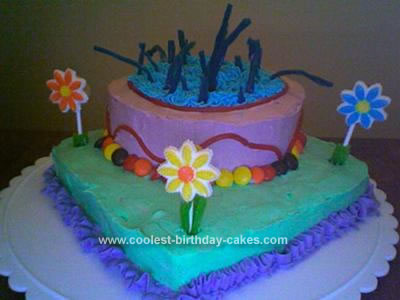Fish Birthday Cakes on Homemade Fountain Cake