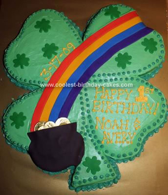 I made this four leaf clover cake for a St Patrick's Day birthday 