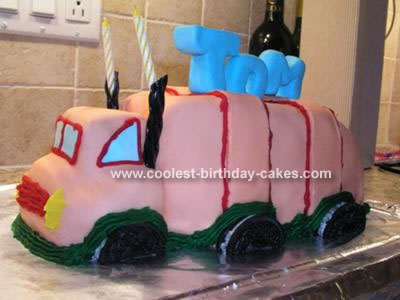Monster Truck Birthday Cake on Rubbish Truck Cake