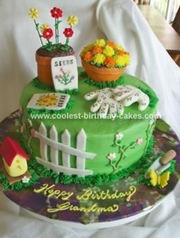 Birthday Flower Cake on Homemade Garden Lovers Cake