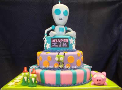 Birthday Cake Toppers on Coolest Gir From Invader Zim Cake Design 3