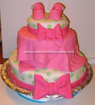 Baby Birthday Cakes on Coolest Girl Baby Bootie And Blanket Shower Cake 8