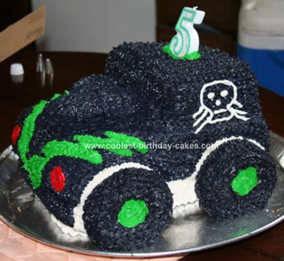 This Gravedigger Monster Truck cake was a little tricky!