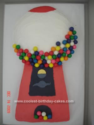 I got the idea for a Gumball Machine Cake from a friend and the recipe from