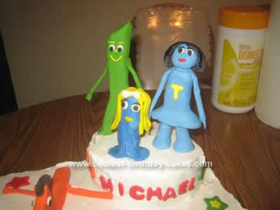 Homemade Gumby and Friends Birthday Cake