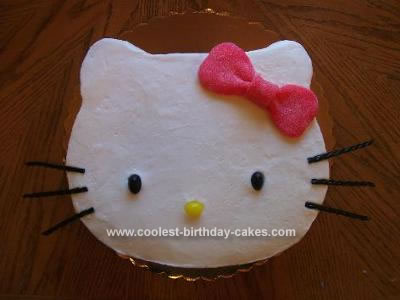 This Hello Kitty birthday cake was baked in a 12" square cake pan.
