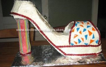 Zebra Birthday Cake on High Heel Shoes Cake