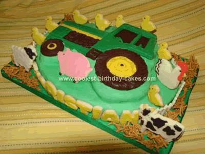 John Deere Baby Shower Cakes on John Deere Tractor Cakes Www Coolest Birthday Cakes Com