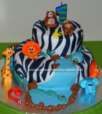 Zebra Birthday Cake on Coolest Jungle Zebra Birthday