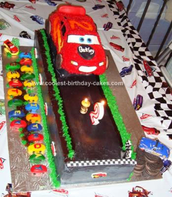 This Lightning McQueen cake took 2 days, and had several mistakes, 