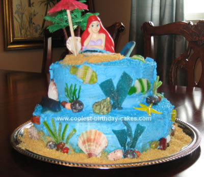 Ariel Birthday Cake on Little Mermaid Theme Party
