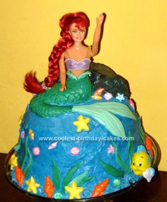 The Little Mermaid Birthday Cake Fondant. by Jackie K. Homemade Little
