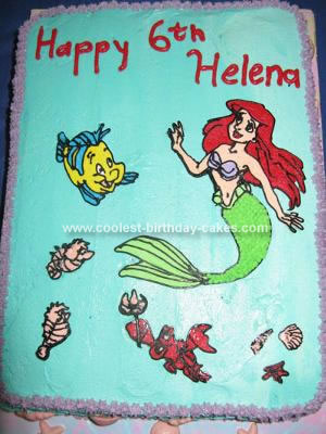 The Little Mermaid cake was strawberry with what was supposed to be white 